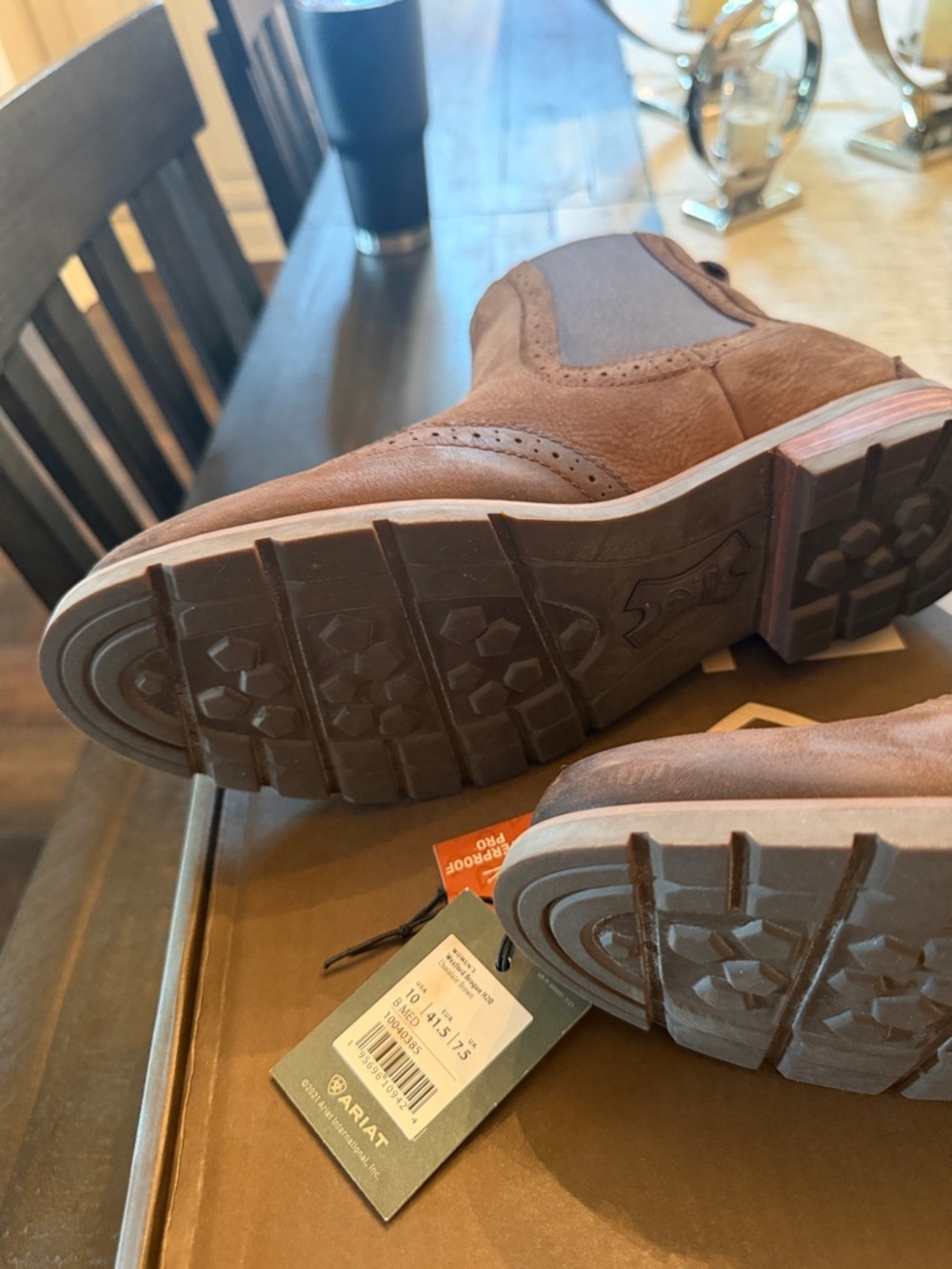 Ariat Brown Leather Ankle Booties - Picture 6 of 16